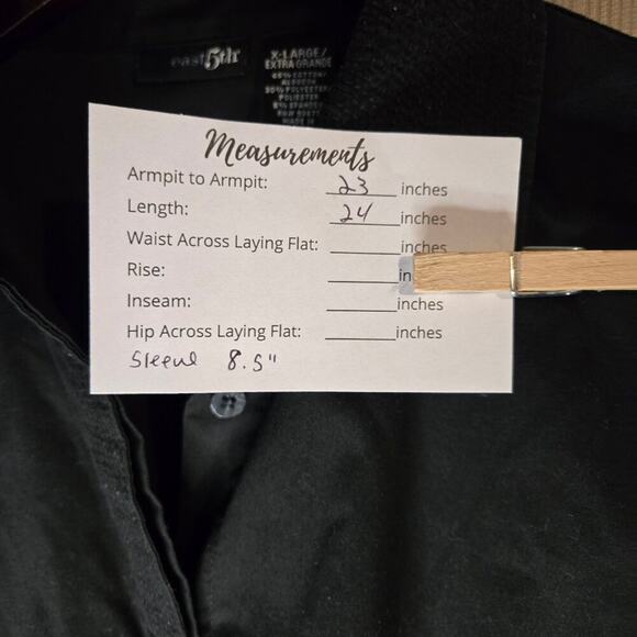East 5th Black Button-Down Shirt XL [0287] - Picture 4 of 6